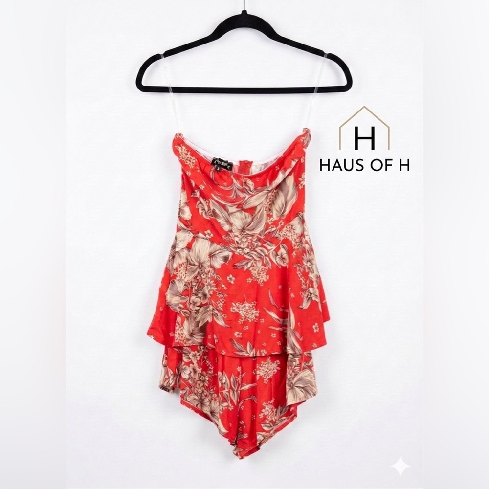 EllyBazar Red Floral Slip Dress S
